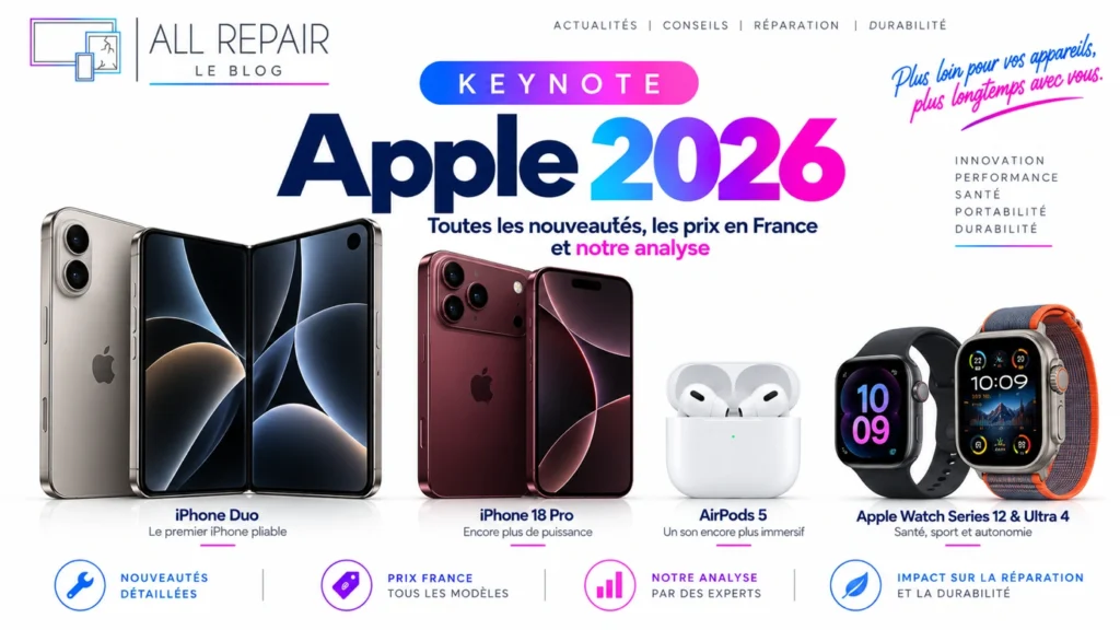 Keynote Apple 2026 : iPhone Duo, iPhone 18 Pro, AirPods 5 et Apple Watch